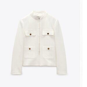 Textured pocket blazer